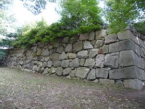 淀城跡の石垣。この上に天守閣がありました。