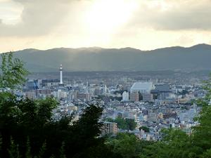 正法寺境内からの京都市街の眺め
