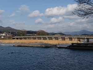 櫟谷宗像神社付近からの渡月橋の眺め