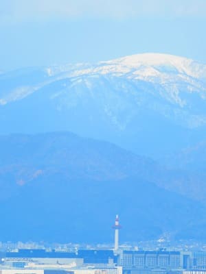雪山と京都タワー
