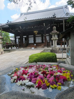 花噴水と仏殿